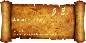 Jancsik Elek névjegykártya